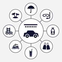 Set of 9 water filled icons