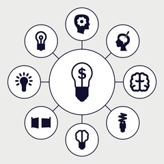 Set of 9 imagination filled icons