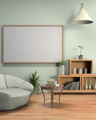 Mock up poster clear style, 3D Rendering