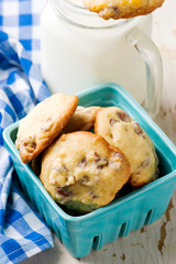 pecan and chocolate  cookies.style rustic