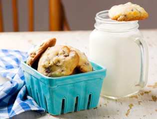 pecan and chocolate  cookies.style rustic