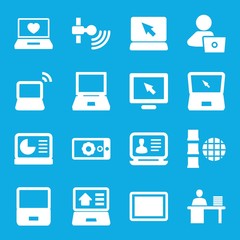 Set of 16 laptop filled icons