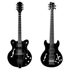 Set of isolated vector guitars