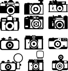 Simple various camera icon vector set 5 of 6