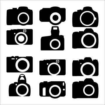 Simple various camera icon vector set 4 of 6