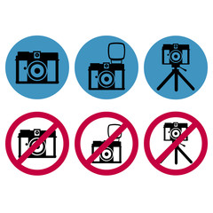 camera round icons set