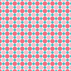 Polka dots pattern in pink and green