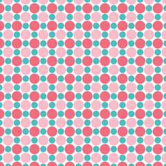 Polka dots pattern in pink and green