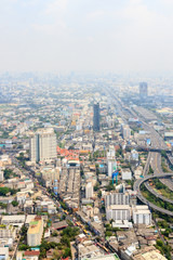 Fototapeta na wymiar Panorama of Bangkok from Baiyoke Sky Hotel. Thailand