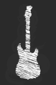 chalk guitar logo drawing