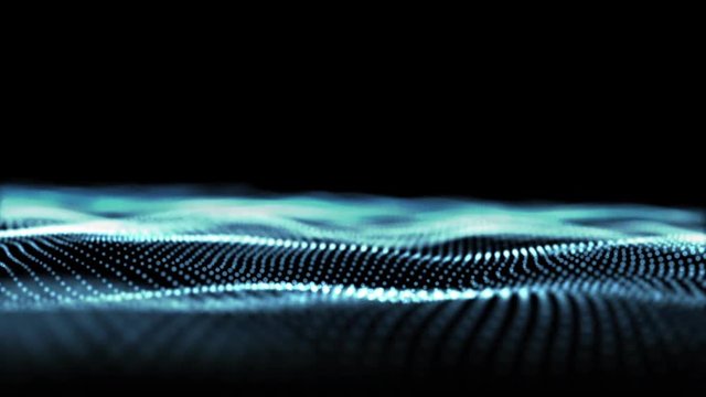 Blue particle wave digitale background