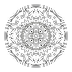 Flower Mandala. Vintage decorative elements. Oriental pattern, vector illustration. Islam, Arabic, Indian, moroccan,spain, turkish, pakistan, chinese, mystic, ottoman motifs. Coloring book page
