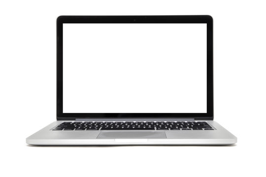 Isolated laptop with empty space on white background