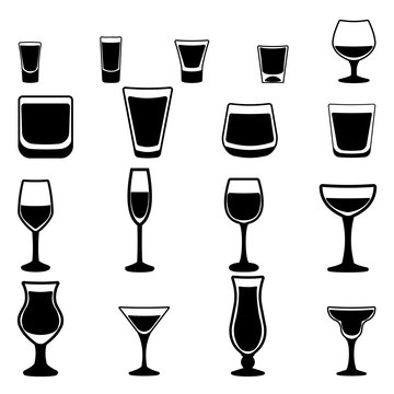 Glass vector silhouette collection