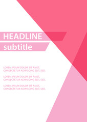 Pink poster template. Vector illustration.