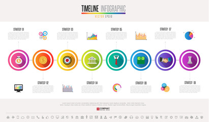 Fototapeta na wymiar Timeline Infographics Design Template