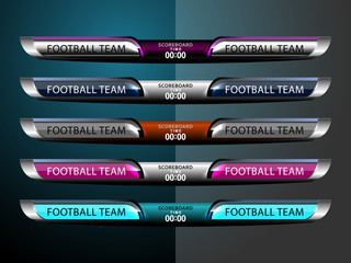 Soccer Score Broadcast Graphics Template, vector illustration