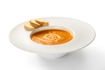 Carrot cream soup puree