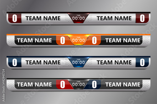 soccer score broadcast graphics template vector illustration stock