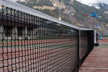 Tennis court in  mountains