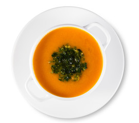 Carrot cream soup puree