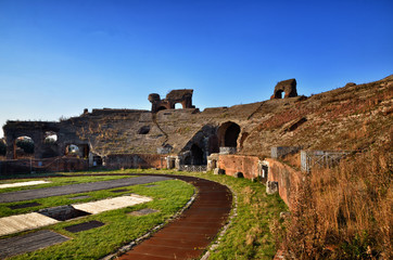 The Roman Amphitheater of Capua. Italy - obrazy, fototapety, plakaty