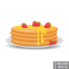 Pancakes with honey. Fast food. Tasty food. For your design.