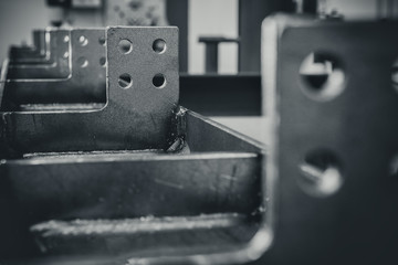 Metal profiles closeup