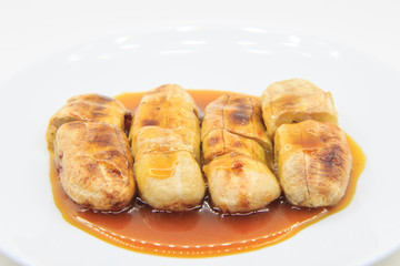 bananas grilled with syrup