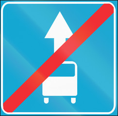 Estonia regulatory road sign - End of Bus lane