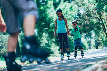 Family roller skating