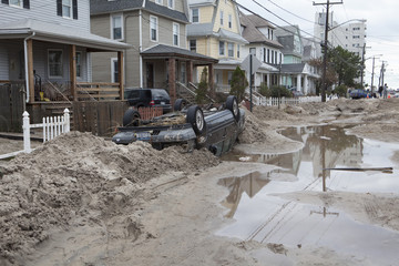 NEW YORK - October 31:Destroyed homes in  Far Rockaway after Hurricane Sandy October 29, 2012 in...