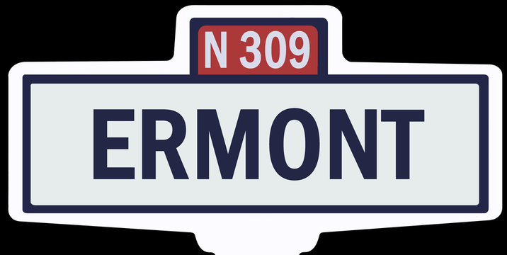 ERMONT - Ancien panneau entr&eacute;e d'agglom&eacute;ration