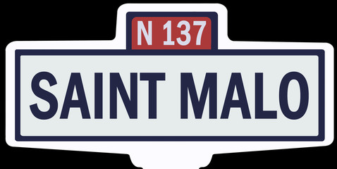 SAINT MALO - Ancien panneau entrée d'agglomération