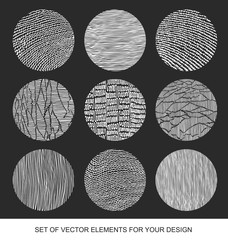 Collection of textures, brushes, graphics, design element. Hand-drawn. Abstract background. Modernistic Art.