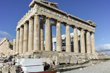 Obraz premium Amazing view of The Parthenon in the Acropolis of Athens, Attica, Greece