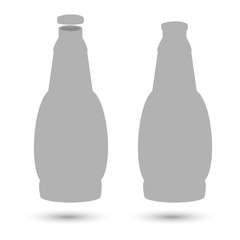 vector image of a closed and an open bottle