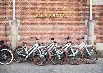 Papier Peint photo Lavable Vélo Bike Rental Damrak Amsterdam, the Netherlands