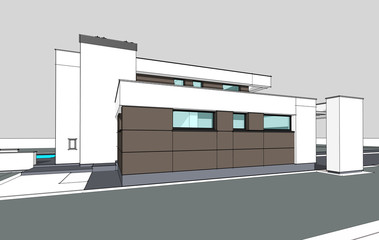 3d rendering of modern cozy house