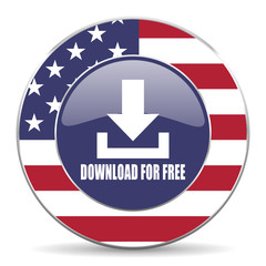Obraz premium Download for free usa design web american round internet icon with shadow on white background.