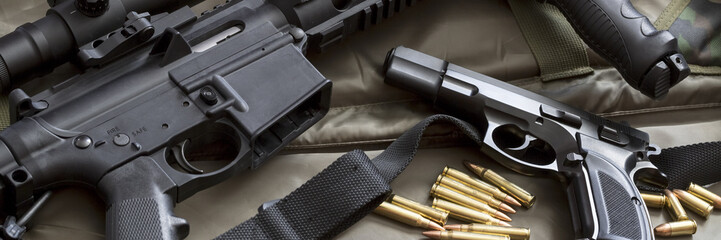 Fototapeta Handgun with rifle obraz