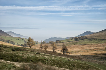 Naklejka premium Stunning tourism landscape image of Lake District during Autumn Fall in England