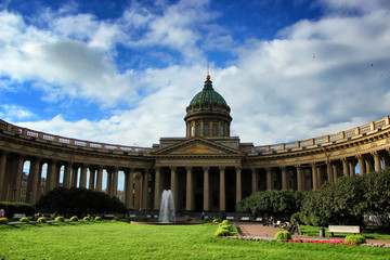Kazan Cathedral church closeup, St. Petersburg, Russia