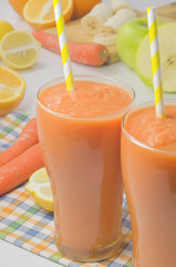 
Fruit mix of carrots, apples, oranges, lemon and banana