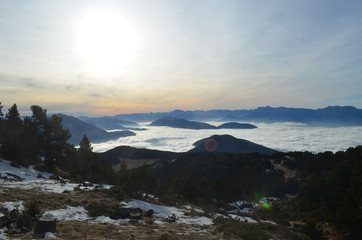 Mer de Nuages à CHAMROUSSE, BELLEDONNE, ALPES, France