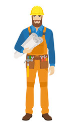 Worker holding the project plans