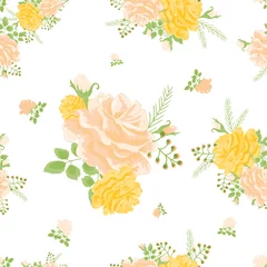 Tuinposter rose cute seamless pattern4-01 © lyubovyaya
