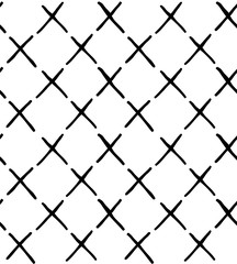 abstract hand draw seamless pattern, black crosses