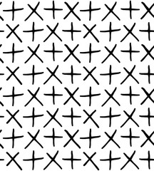 abstract hand draw seamless pattern, black crosses