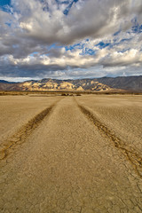 Fototapeta na wymiar Desert Clark Dry Lakebed at sunrise in Anza Borrego